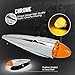 Partsam 5PCS 17 LED Amber Torpedo Cab Marker Roof Running Top Lights Assembly Super Bright Chrome Heavy Duty Trucks Replacement for International Kenworth/Peterbilt/Freightliner/Mack,DOT Compliant