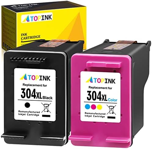 304 Ink Cartridges Combo Pack, ATOPINK 304 XL Ink Cartridges Remanufactured Printer Ink for HP 304 for Envy 5020 5010 5030 5032 DeskJet 2600 2630 2620 3720 2633 2622 2632 3762 3760 3733 (Black Colour)