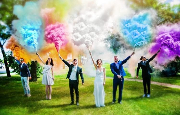 Generic Hand Smoked Wedding 21cm x 4.5cm Colorful Smoke 30 Seconds (White)