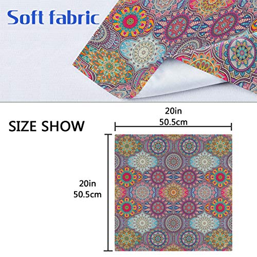 Alaza Indian Mandala Pattern Cloth Napkins Dinner Napkins Set Of 6,Reusable Table Napkins Washable Polyester Fabric For Cocktail Party Holiday Wedding Home Decorative #TOP5