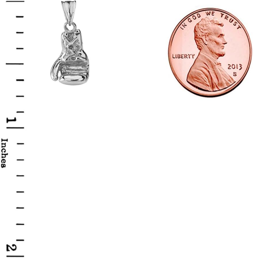 Fine 3D Boxing Glove Sports Charm Pendant Necklace in Solid Sterling Silver - Image 4