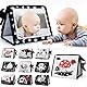 Baby Spiegel Spielzeug - Faltbares Schwarz-Weiß Kontrast Babybuch für 0-6 Monate, Lernspielzeug für Neugeborene ab 3 Monate, Geschenk (Black+White)