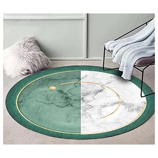 DUBENS Area matta polyester rund område matta halkfri matta löpare tvättbar matta för matsal sovsal sovrum hem dekorativ (grön, 200 cm rund)