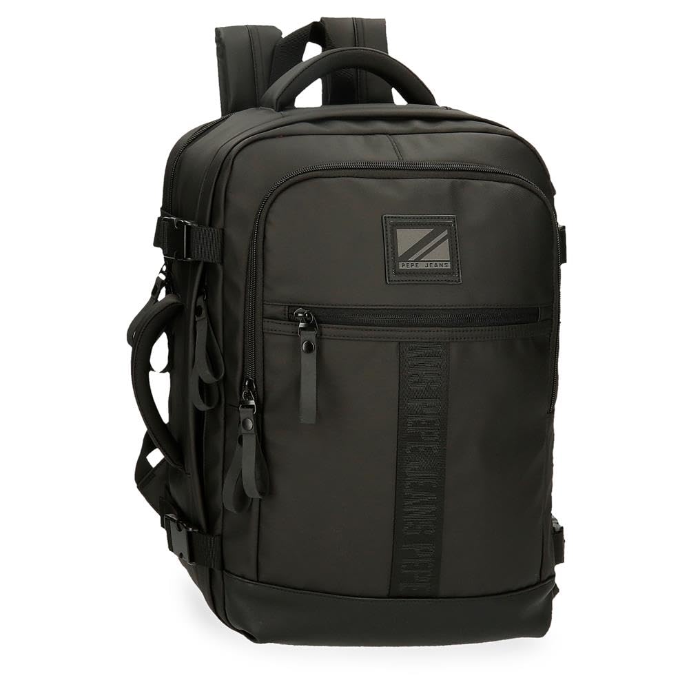 Pepe Jeans Hoxton Mochila para Portátil, diferentes tamaños Negro y azul, Poliéster y PU