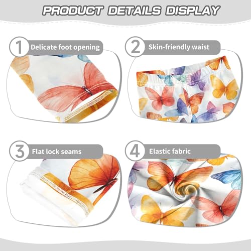 Boccsty Watercolor Colored Butterflies Girls Leggings Kids Yoga Pants Dance Active Tights 4T3