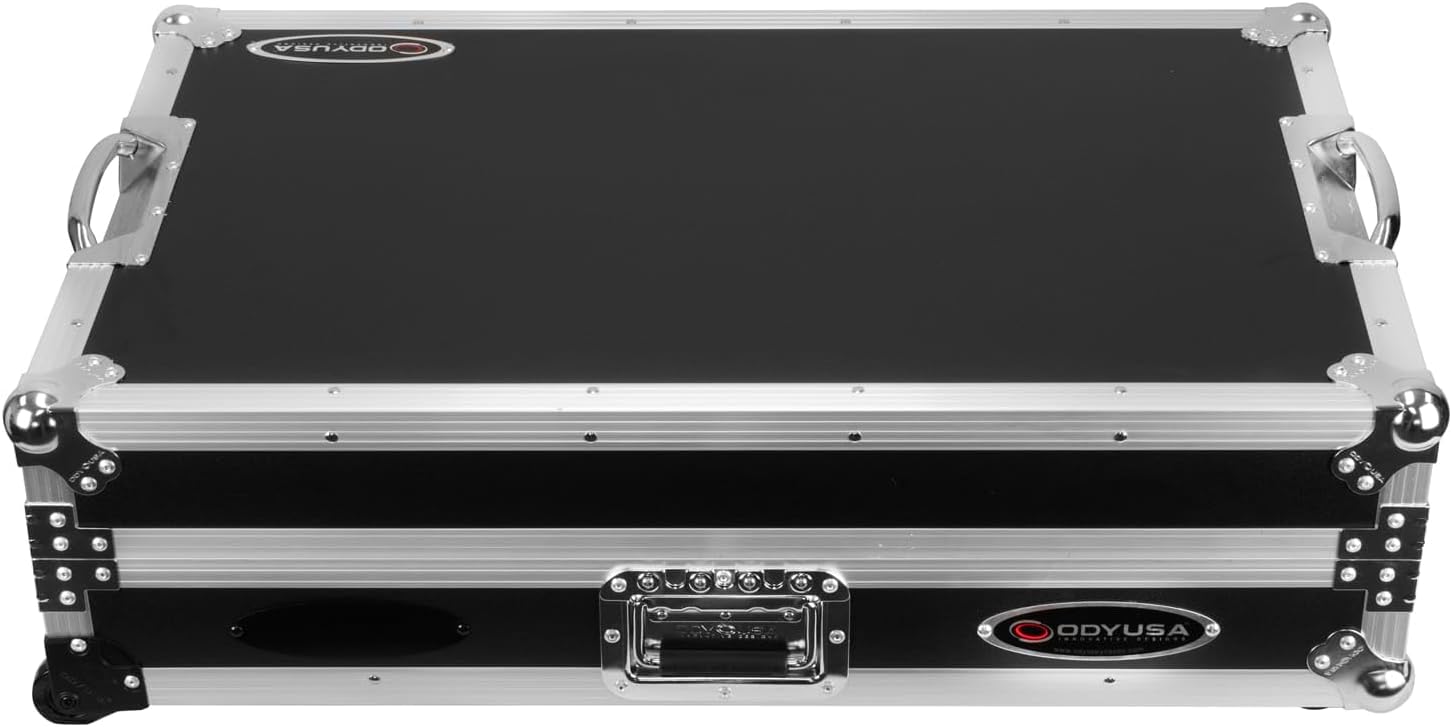 Odyssey DDJ-REV5 1U Flight Case with Glide Style Laptop Platform and Corner Wheels