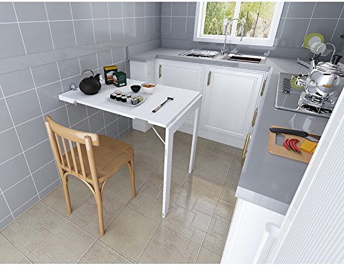 Aeumruch Wall Mounted Table Space Saver Fold Out Convertible Desk (White), 35 In X 24 In X 29 #TOP2