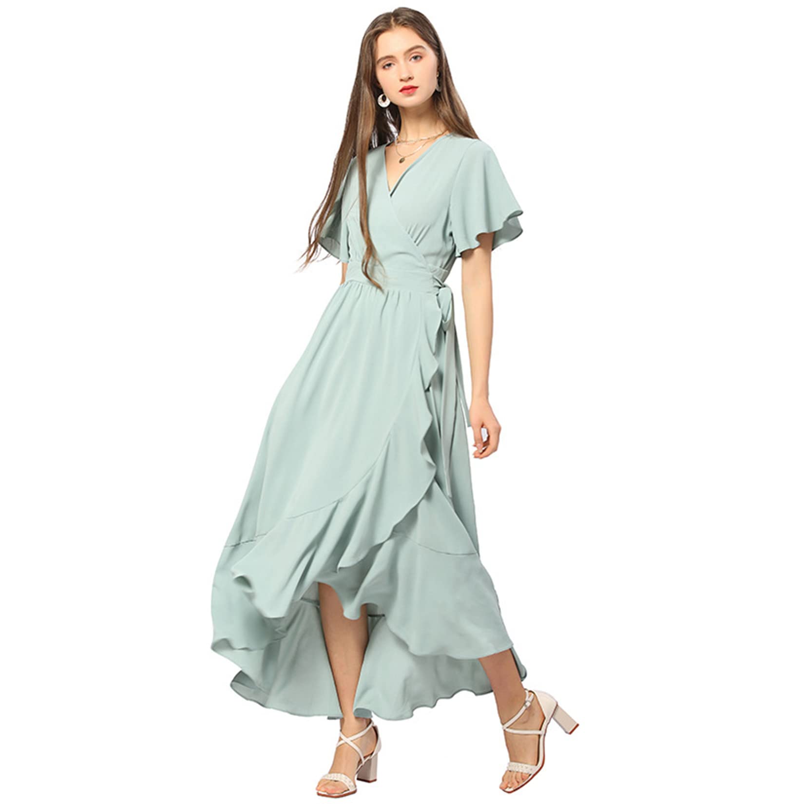 Robe longue de cocktail coupe ample anti-chaleur pour morphologies variées - 8