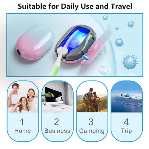 taishan uv sanitizer toothbrush case portable mini travel toothbrush holder fits all toothbrushes safety feature for home and travel