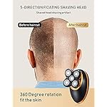 Electric Shavers for Men - 5 in 1 Bald Head Shavers for Men, 5D Floating Cordless USB Rechargeable Rotary Razor…