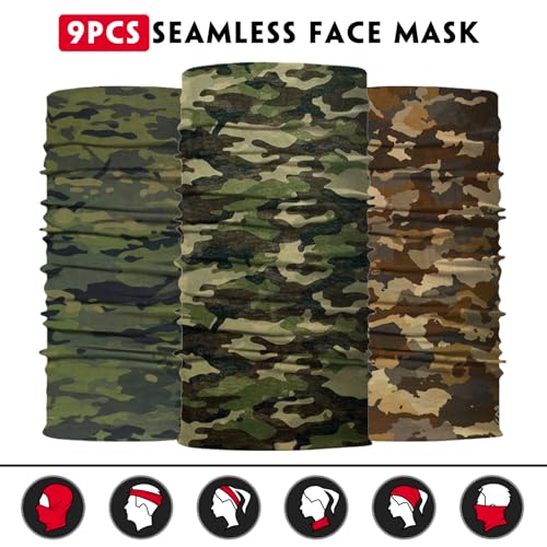 Image of Neck Gaiter for Men Women Headwear Bandana Head Wrap Face Scarf Mask Cover Warmer Balaclava-Seamless & Versatile