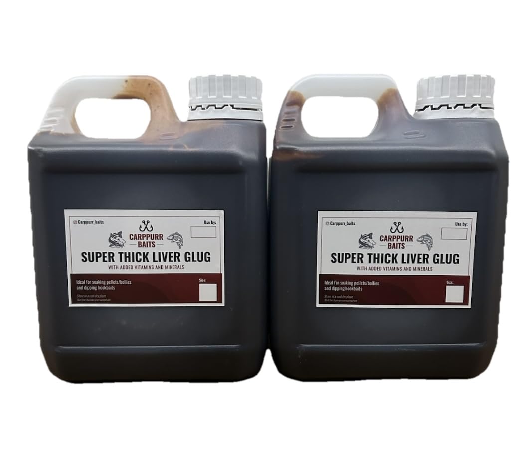 Carppurr baits Super Thick Liver Glug 500ML-1L-2L-3L-5L – Sticky Fishing Bait Attractant for Carp, Catfish & Sturgeon – Long-Lasting Hookbait & Pellet Coating – Coarse Fishing (2 litre) — image 1
