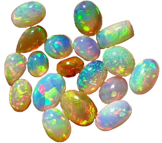 8-10MM BLACK  Ethiopian Opal,4PCS Cabochon AAA Quality BLACK  Ethiopian Opal,4PCS OVAL Cabochon Ethiopian Opal Cabochon Natural welo opal multi fire opal loose Gemstone For Jewelry Making, 8-10MM,