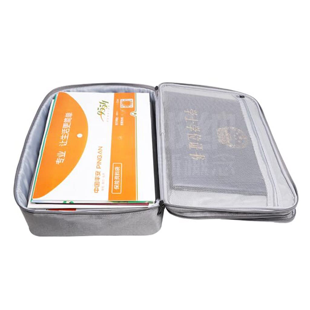 Busta per documenti, Portadocumenti con cerniera, borsa portadocumenti impermeabile grande, organizer for documenti, scatole archivio(Gray)