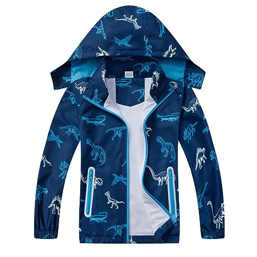 El Mejor Listado de Impermeable Niño de esta semana. 48 IjnUhb - chamarra impermeable para niños con capucha desmontable y ligera para niños, azul marino (Navy Blue Bone), 5-6 Años