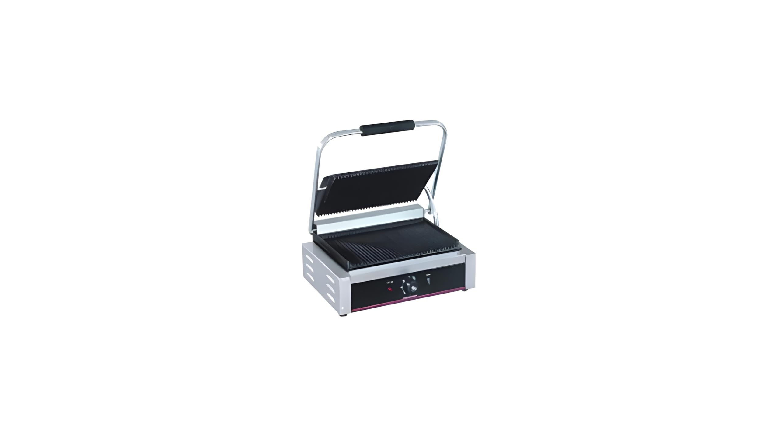 Jumbo Sandwich Griller, Electric Contact Grill, Stainless Steel Body, Ribbed Plates, Commercial Grade-image-44