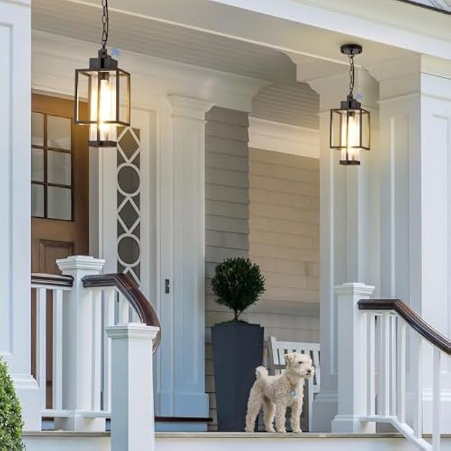 Outdoor Pendant Light Fixture 16 Modern Black OS-KY1005