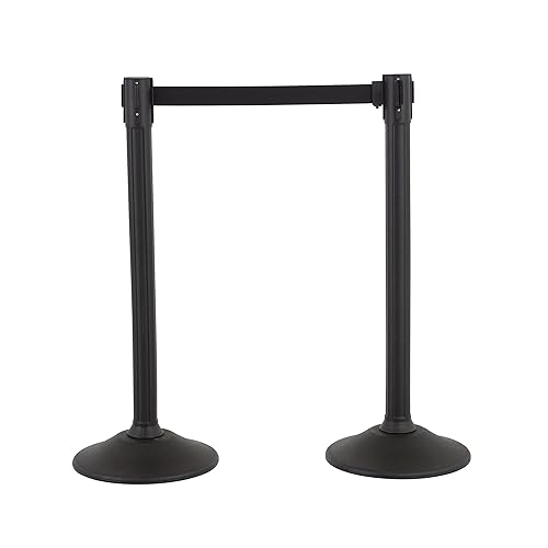 Sentry Stanchion (eparador de filas) US Weight con cinturón retráctil, 2 - unidades, 2