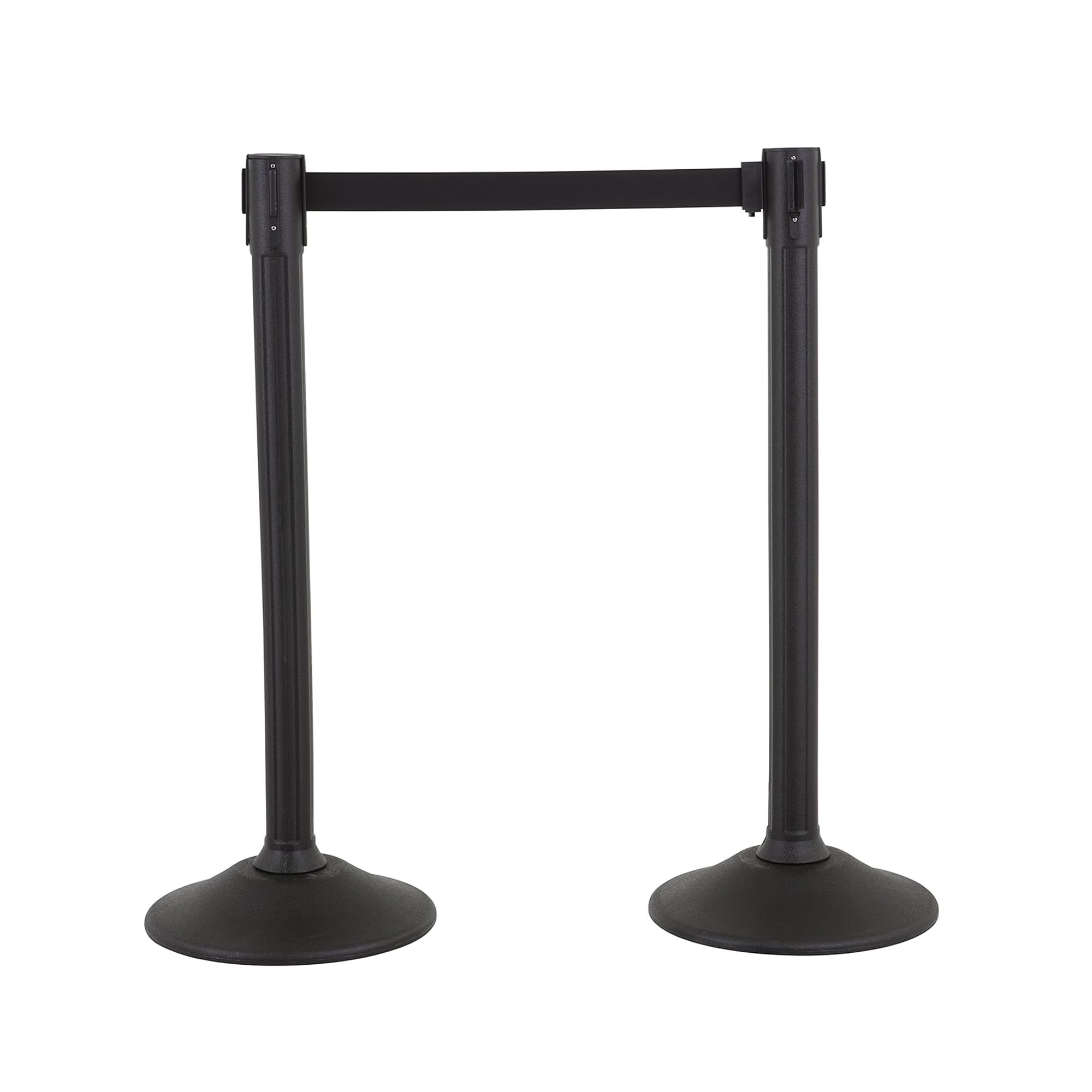 US Weight Sentry Stanchion with Retractable Belt, Easy Connect Assembly, Black, 6.5' Belt (2 Pack)