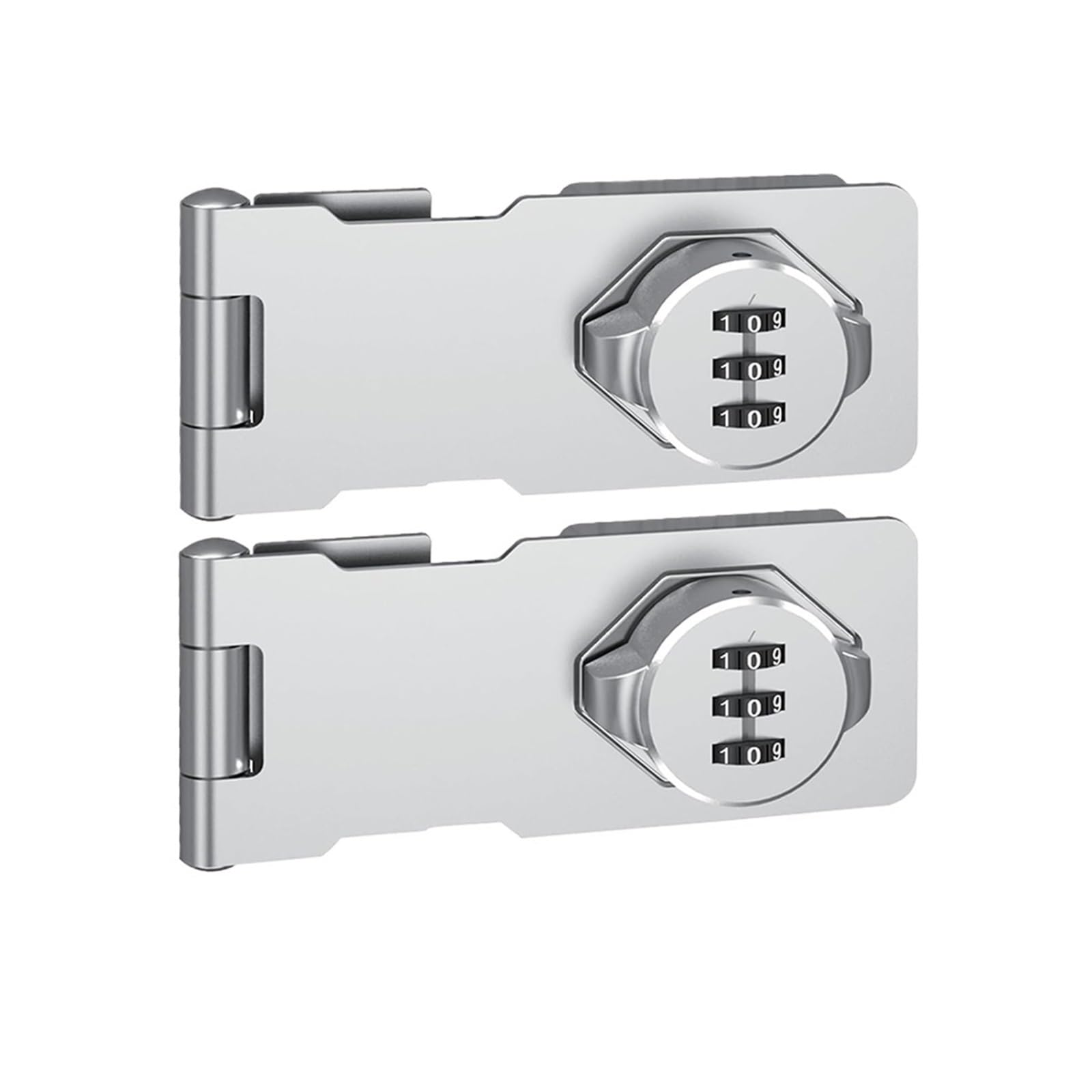 Bdfjeds 2 Pieces Silver Cabinet Lock Cabinet Password Lock Zinc Alloy Security Cam Keyless Combination Latch For Locker Fence Garden