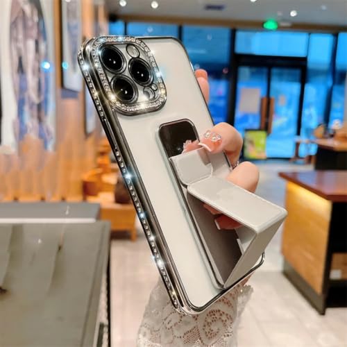 Étui à paillettes et diamants pour iPhone 14 Plus, la coque de luxe argentée