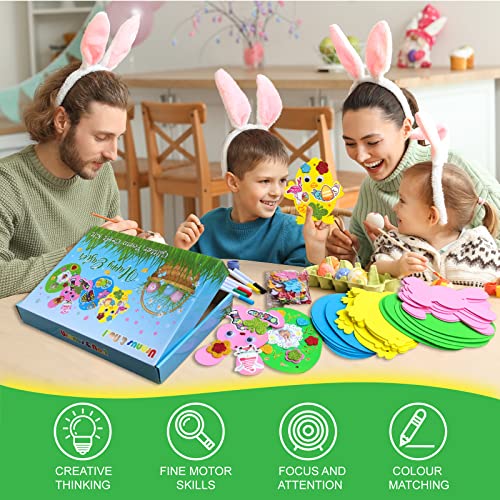 322Pcs Easter Foam Stickers Set, Rabbit Chick Egg Arts And Crafts Kits For Kids, Diy Craft Supplies For Home Classroom Activities, Ideal Gifts For Boy/Girl Easter Basket Stuffers #TOP6