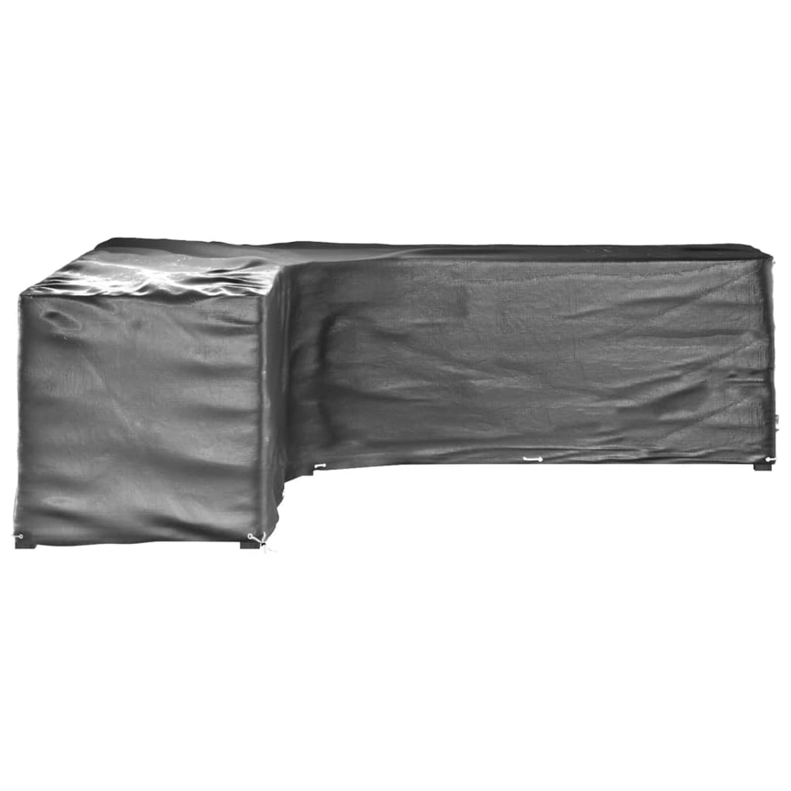 Cubierta para Muebles de Jardín, Funda Impermeable con Ojales de Aluminio 300 x 300 x 90 cm PE Negro Resistente UV para Conjuntos de Ratán en Patio Exterior