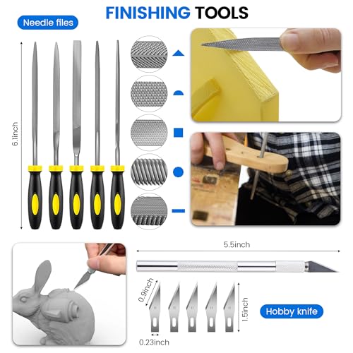 45 Pcs 3D Printer Tool Kit, 3D Printer Accessories Includes Nozzle Cleaning Kit, Deburring Tool, Files, Pliers, Removal Scrapers Suitable for 3D Print Removing, Cleaning, Finishing - Image 4