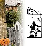 FXTNKYY Halloween Decorations,Metal Vintage Black Witch,Metal Halloween Yard Decorations,Halloween B