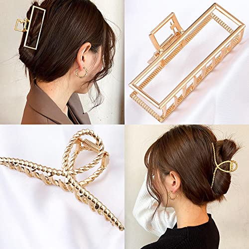Mehayi 3 Pcs Metal Large Hair Claw Clips For Thick Heavy Hair, Big Non-Slip Hair Catch Barrette Jaw Clamp, Strong Hold Claw Barrettes For Long Hair, Fashion Hair Styling Accessories For Women Girls #TOP2