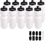 Paquet de 10 27 oz Bouteilles d'eau de sport Boutilles d'eaux de sport et de fitness BPA Gratuite avec 16 les étiquettes de craie, 1 Stylo (Sécurité de plongée)