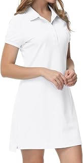 MoFiz Polokleid Kurzarm Damen Golf-Kleider Sommer Freizeitkleider Baumwolle Polokragen Sport Tennis Dress