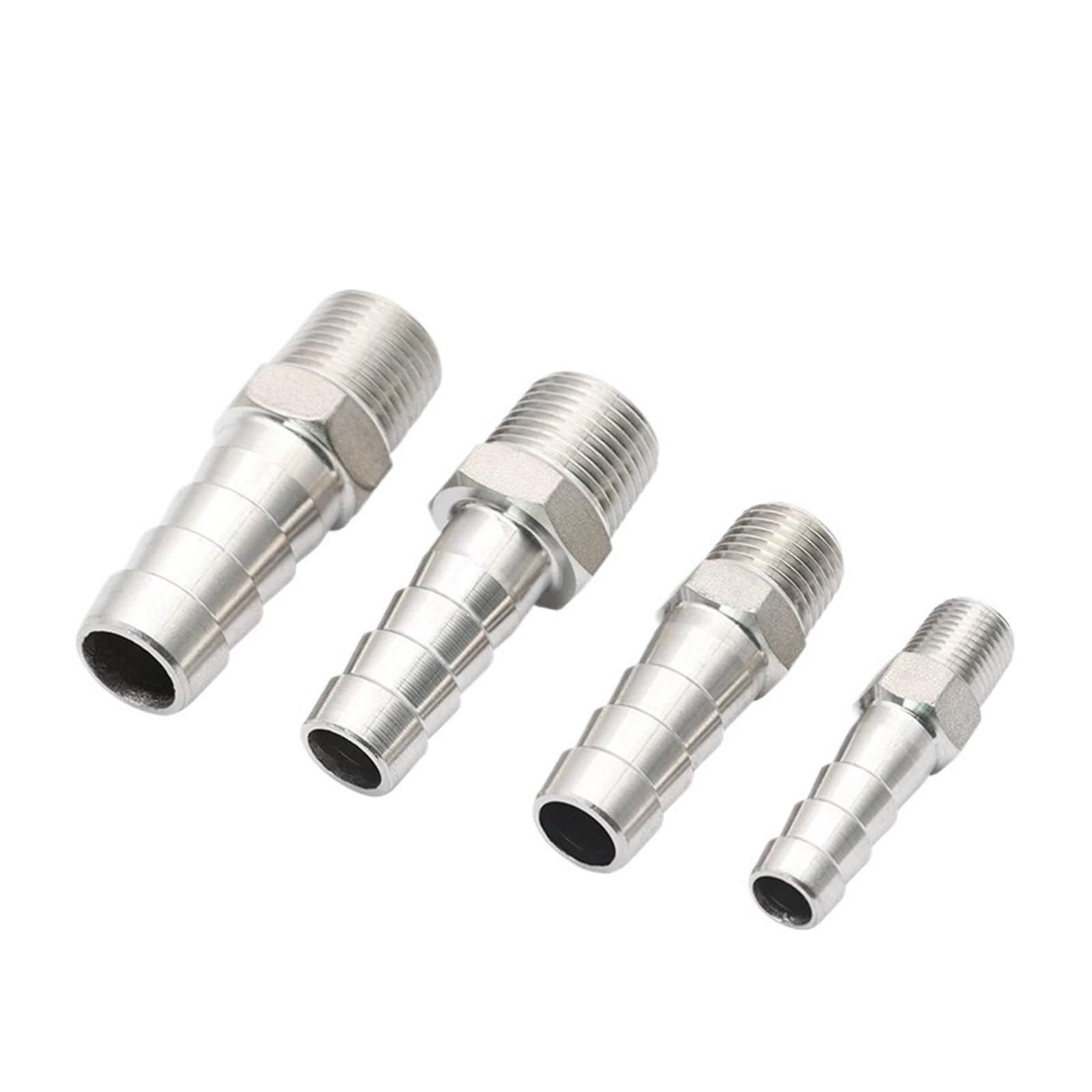 Adaptador Manguera Ducha Conector de lengüeta for Manguera Acero Inoxidable 304, 1/8 ", 1/4", 3/8, 1/2", Conector Cola Acoplamiento Pagoda for con Rosca Macho BSP | 32mm,1-1I4