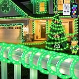 St. Patricks Day Shamrocks Lights, String Lights Outdoor, Smart RGB Rope Lights with 16 Billion Lighting Modes, Music Sync with APP Remote, Waterproof Decor for Lucky Romantic Date, Party, Garden