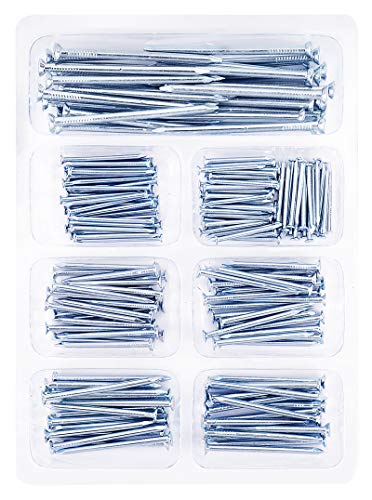 HongWay 200pcs Small Nails for Hanging Pictures, 5 Size Hardware Nails Assortment Kit, Picture Hanging Nails, Assorted Nails, Galvanized Nails, Wall Nails, Finishing Nails, Finishing Nails, Pin Nails