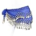 REINDEAR Vogue Style Chiffon Dangling Gold Coins Belly Dance Hip Scarf US Seller (Royal Blue)