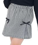 [Bee] ビー スコート キュロットパンツ スカパン スカート リボン ウエストゴム ガールズ 女の子 キッズ 春 夏 秋 baa03332 150cm ブラックギンガム