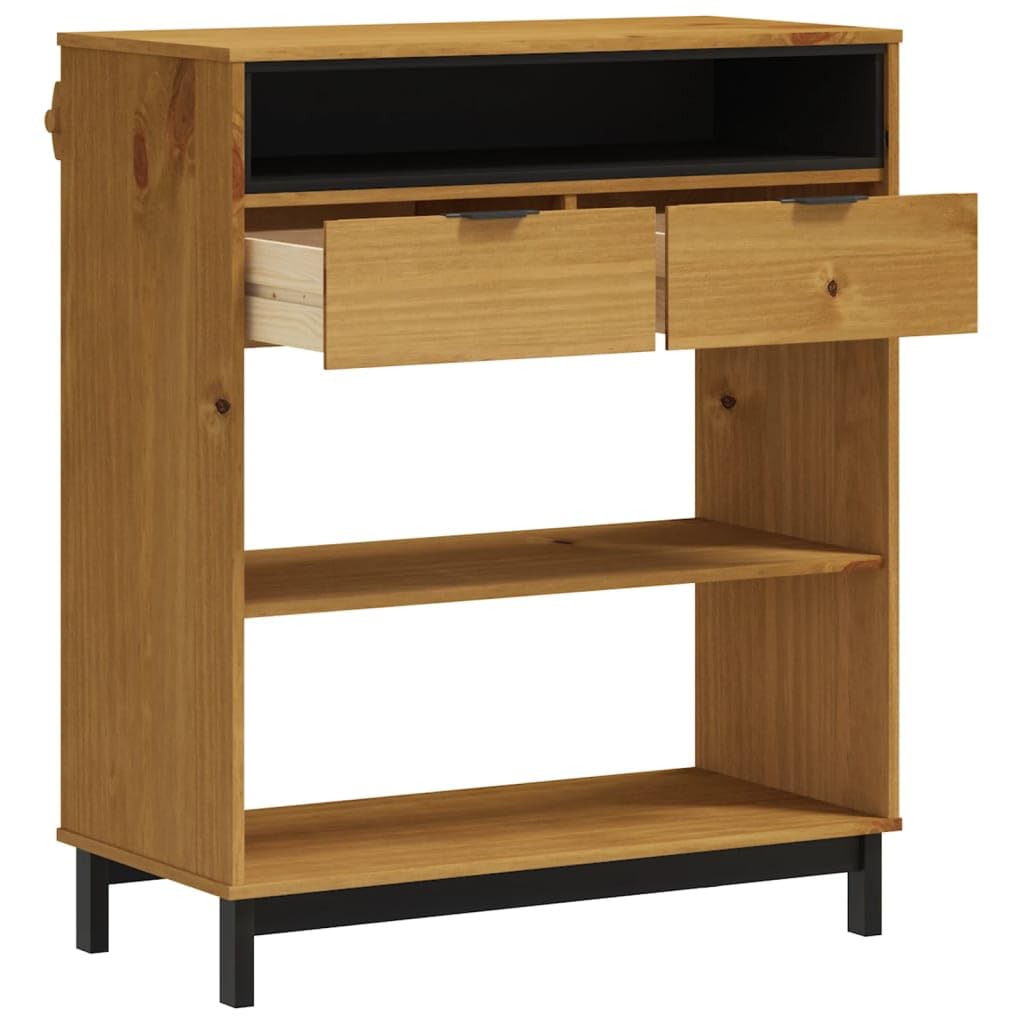 Mesa de bar de madera maciza de pino FLAM 92 x 45 x 110 cm, mesa alta con mucho espacio de almacenamiento y tablero fuerte para bebidas y aperitivos