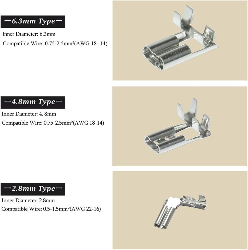 240Pcs Flag Type Spring Insert Terminal + Sheath L-Shaped Elbow Cold Pressed Terminal Brass Seven-Fgure Wire Quick Connector
