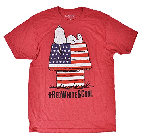 Peanuts Men's Snoopy Heathered Tee, Heather Red, XX-Large