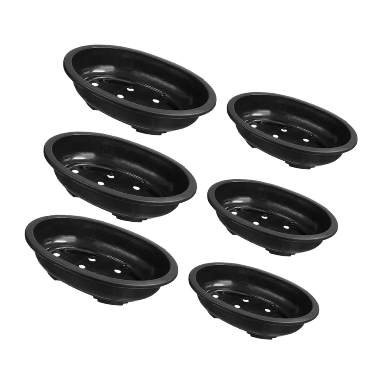 6pièces Jardinière Plastique Pots de Fleurs Ronds Drainants Petits Pots pour Plantes Intérieur Balcon et Jardin