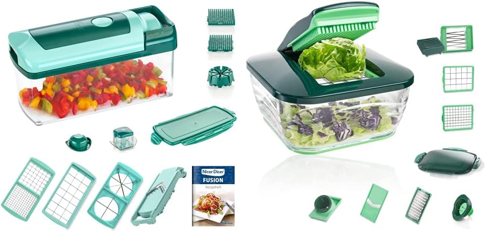 Nicer Dicer Fusion Chef Unterschied Genius Nicer Dicer Fusion | 13 Teile | smaragdgrün | Alles-Schneider