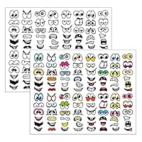 1152pcs Face Sticker Eyes Mouth Cartoon Halloween Stickers Funny Labels Gift Decor for Crafts Kids Scrapbooks Cards DIY Party Supplies (mouth12)