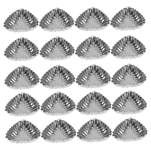 OFFSCH 20Pcs Reusable Stainless Steel Egg Tart Molds Creative Cupcake Baking Molds for Easy Demolding Decorative Tart Pans for Muffins Pies and Desserts