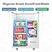 iSPECLE Freezer Organizer Bins - 4 Pack Stackable Chest Freezer Organizer for 5 Cu Ft Deep Freezer Sort Frozen Food, Deep Freezer Organizer Bins Easy to Get Food from Bottom without Digging, White