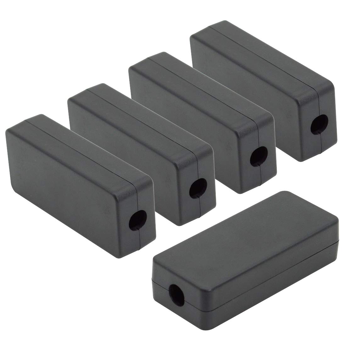 LeMotech Abzweigdose aus ABS-Kunststoff, 60 x 26 x 16 mm, Schwarz, 5 Stück