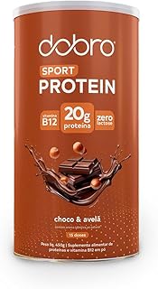 Sport Protein, Dobro, Suplemento Proteico Vegetal em Pó, Blend de Proteínas de Arroz, Ervilha e Lentilha, Sabor Avelã - 450g
