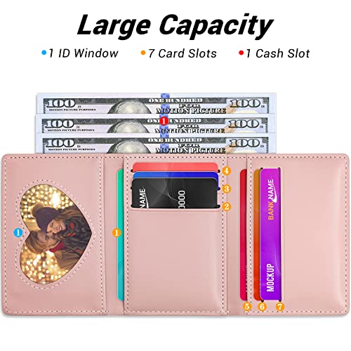 YINHEXI Wallet Women, RFID Blocking Small Compact Trifold PU Leather Card Holder Pocket Wallet Ladies Mini Purse2