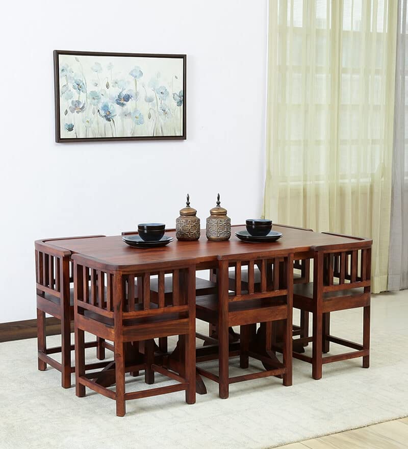 Wopno Furniture Solid Sheesham Wood 6 Seater Dining Table Set Without Cushioned Chairs for Dining Room | Living Room | Hom... - Review, Price and Buying Guide