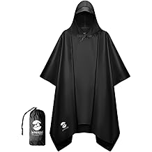 Hooded Rain Poncho Waterproof Raincoat Jacket for Men Women Adults